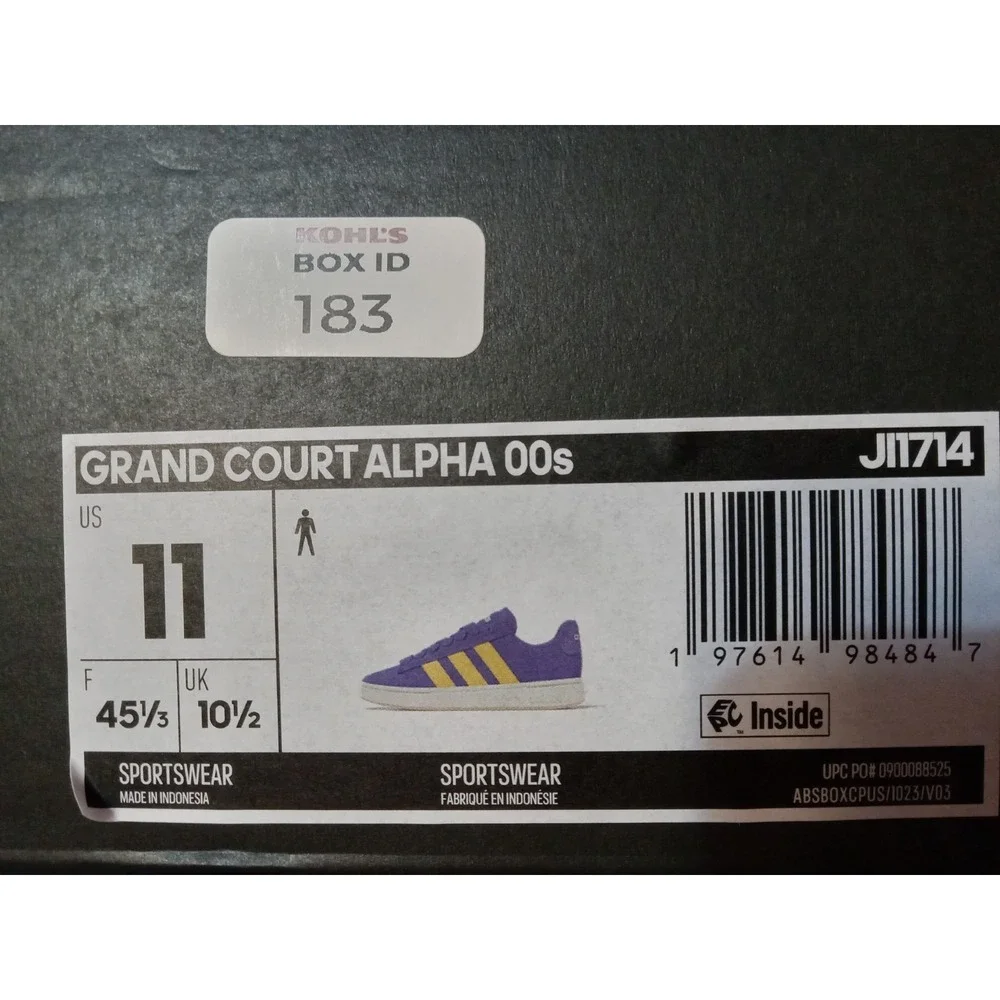 Adidas Grand Court Alpha Men's 11‎ Lucid Blue Yellow